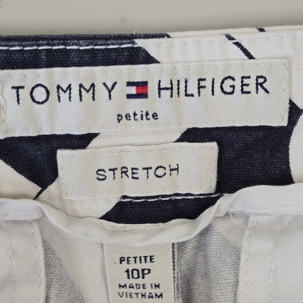 Tommy Hilfiger Graphic Crop Pants Navy White 10P - Picture 2 of 10